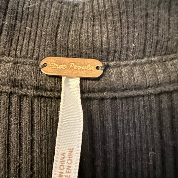 Free People Jolene Fit And Flare Ribbed Black Mini Dress Size Small - Picture 4 of 8